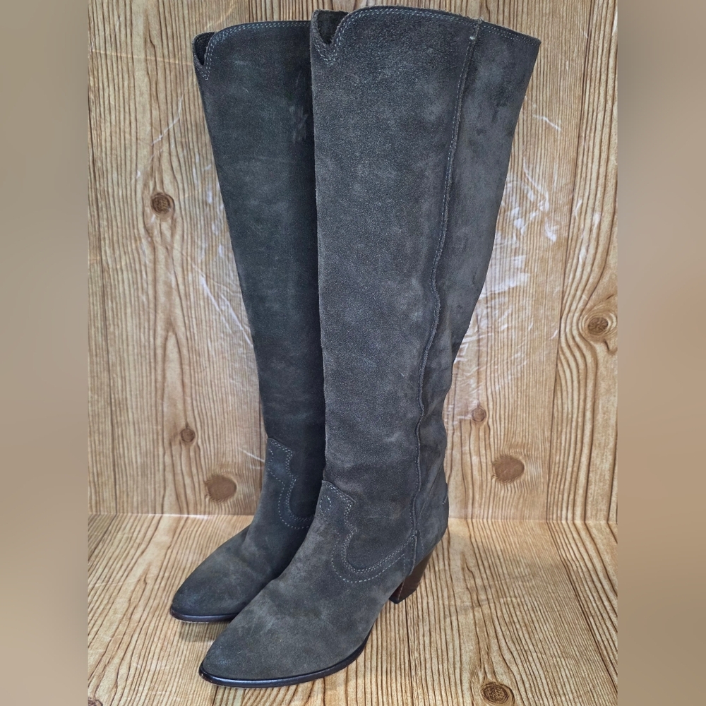 Frye‎ Women's Renee Western Tall Suede Heeled Boots Size 6.5